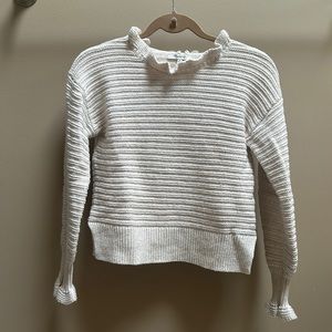Madewell Beige Ruffle Merino Wool Blend Sweater
